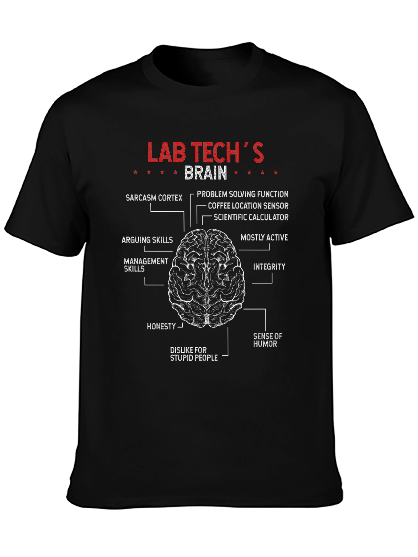 Lab Tech Brain Diagram T-Shirt