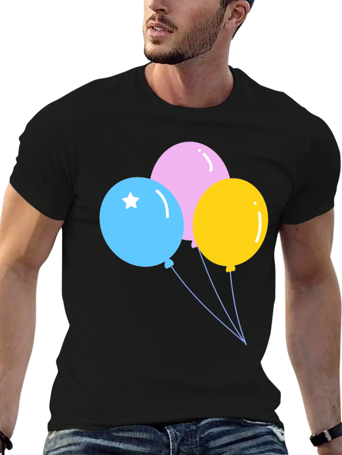 Balloons Graphic T-Shirt - Fun & Festive Design