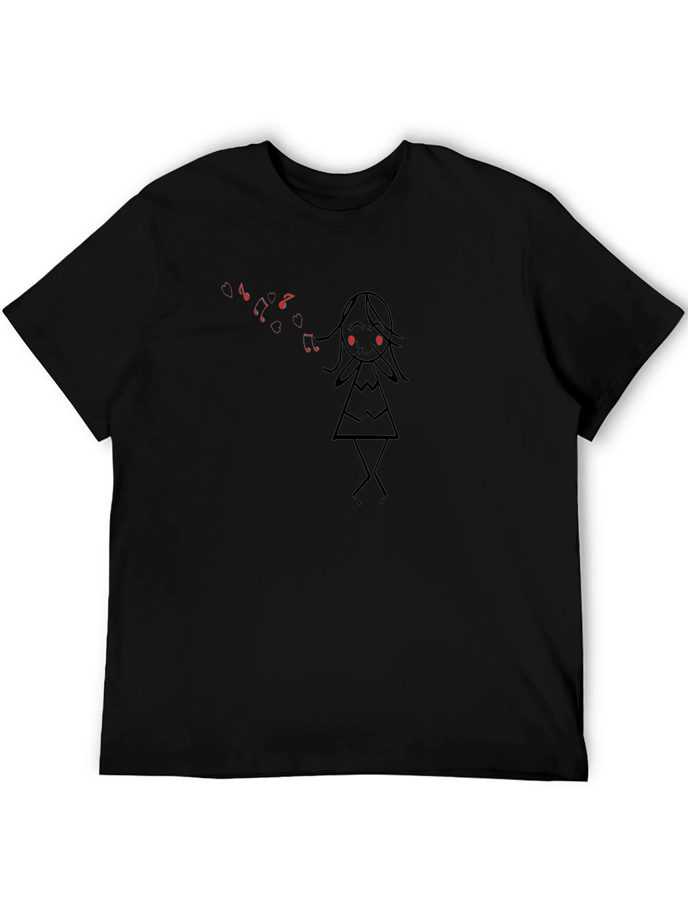 Whimsical Melody Black T-Shirt