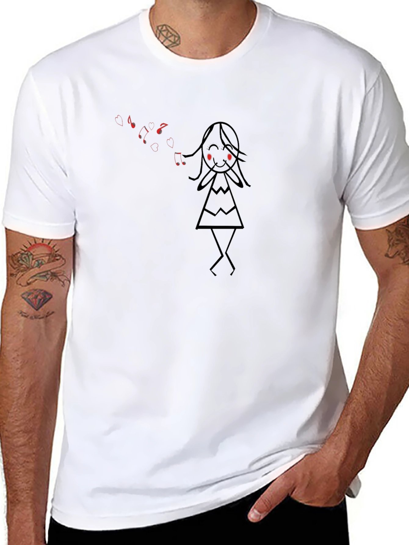 Whimsical Melody Black T-Shirt