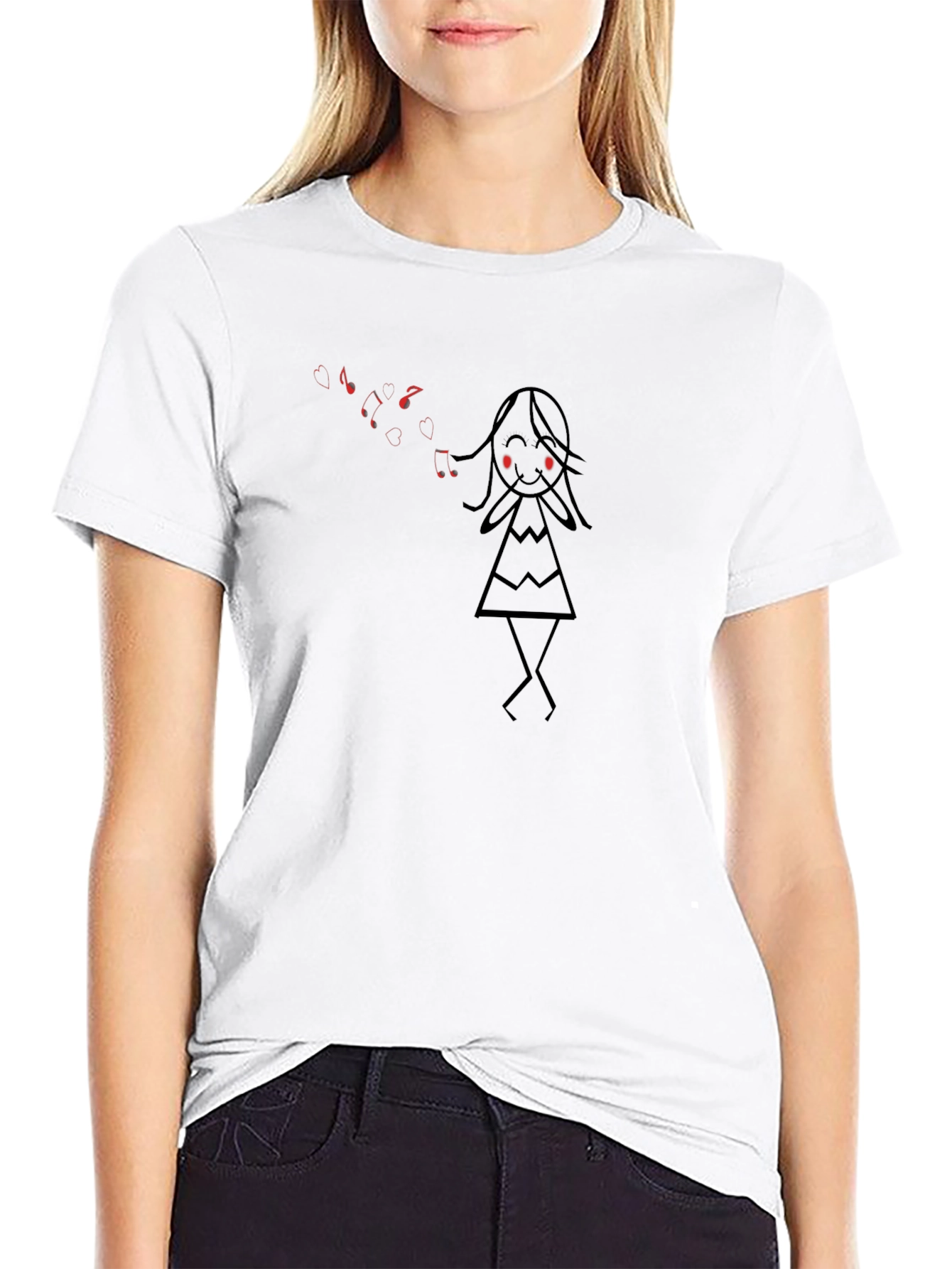 Whimsical Melody Black T-Shirt