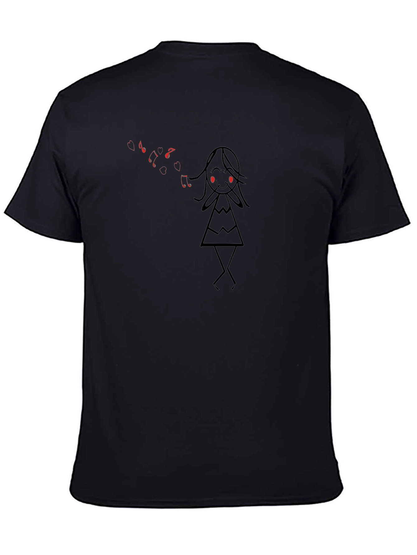 Whimsical Melody Black T-Shirt