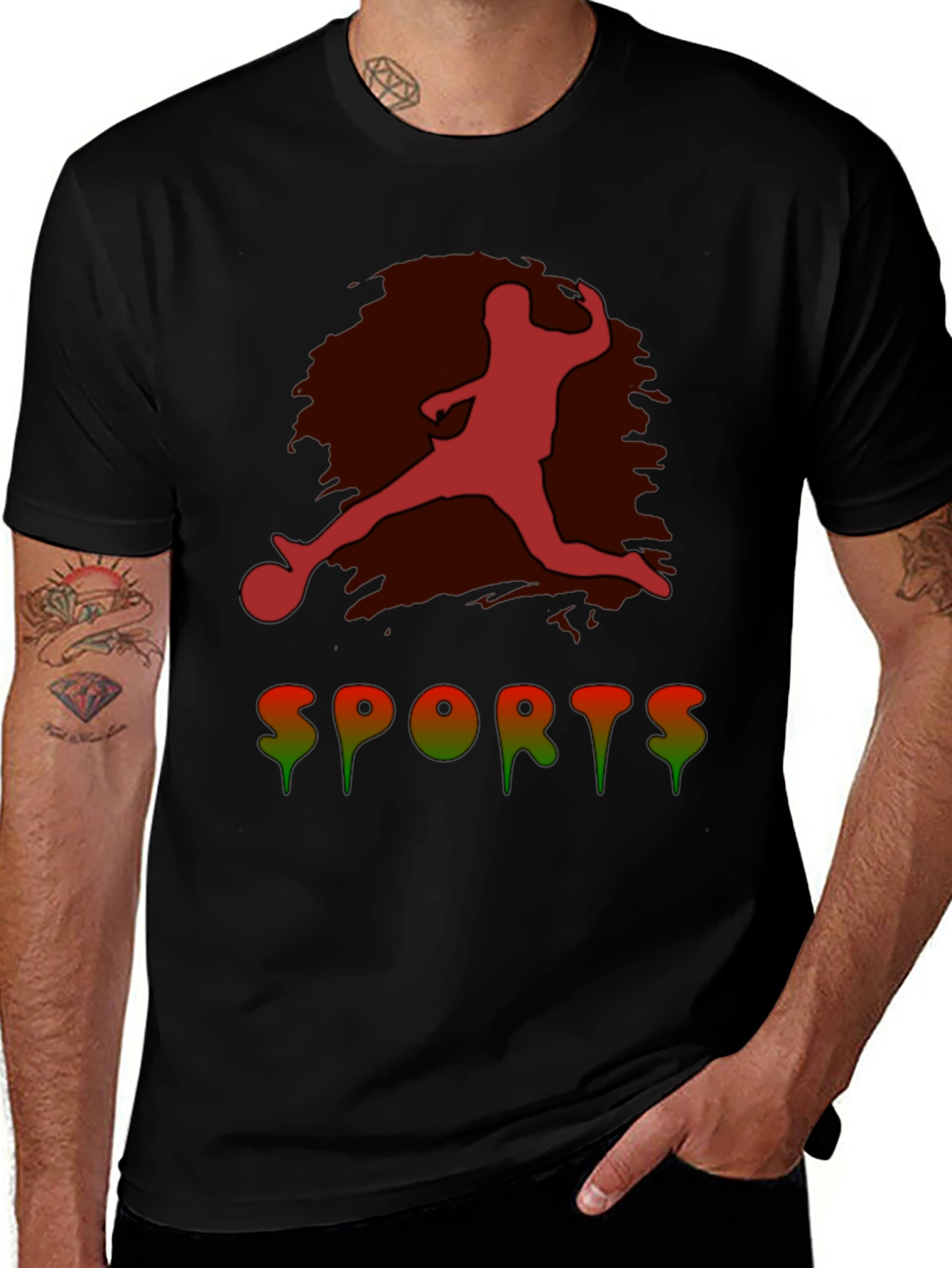 Mens Sports Graphic Tee - Black