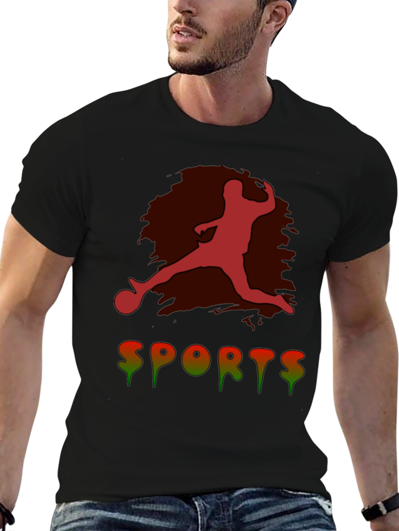 Mens Sports Graphic Tee - Black