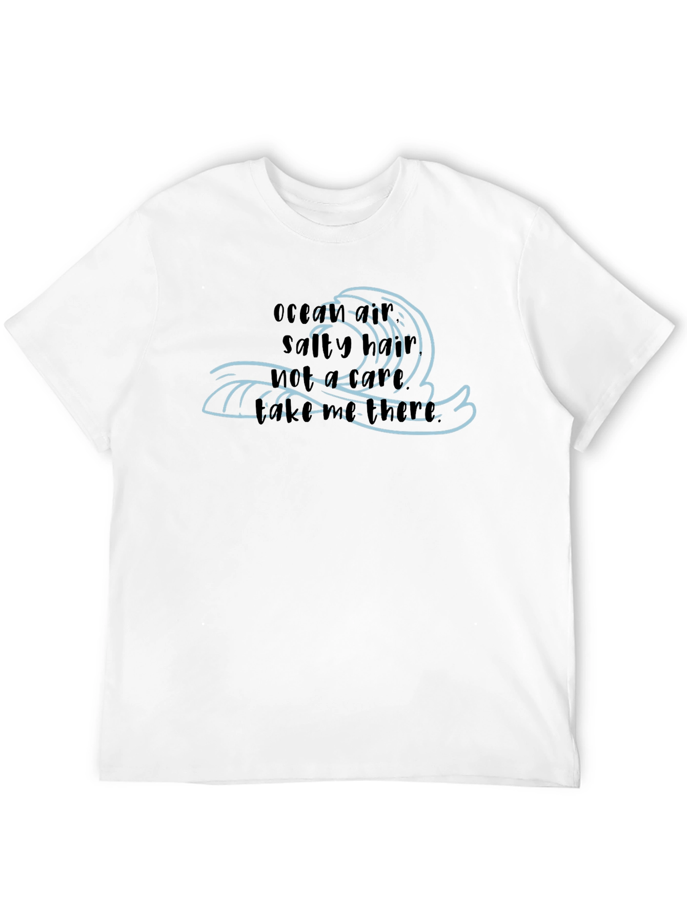 Ocean Air Salty Hair Mens Black T-Shirt