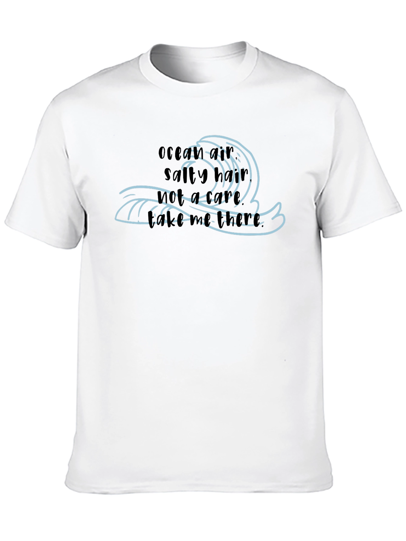 Ocean Air Salty Hair Mens Black T-Shirt