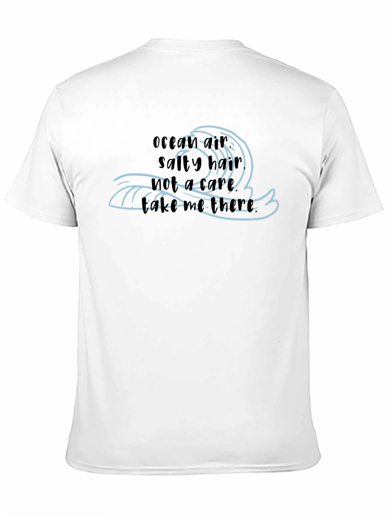 Ocean Air Salty Hair Mens Black T-Shirt