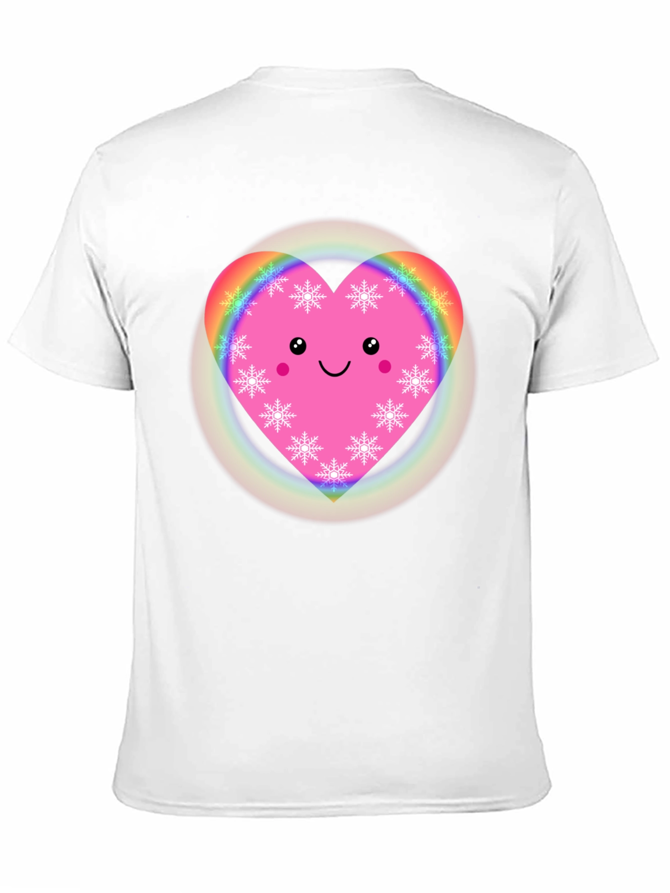 Cute Heart with Snowflakes Black T-Shirt