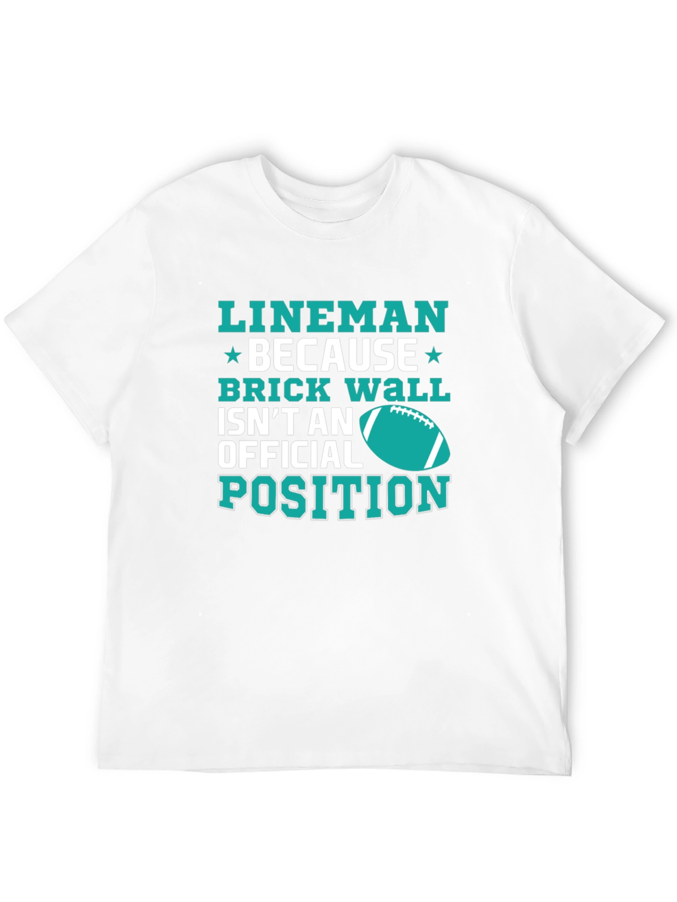 Lineman Brick Wall Football T-Shirt