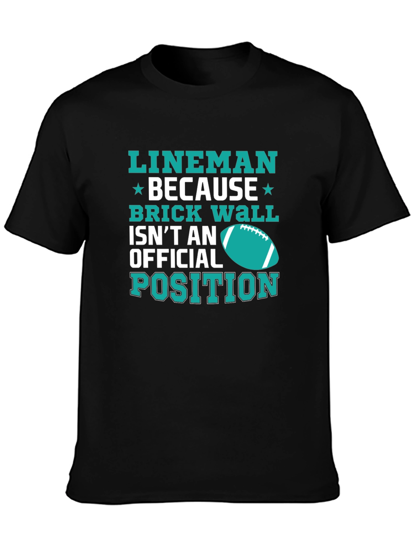 Lineman Brick Wall Football T-Shirt