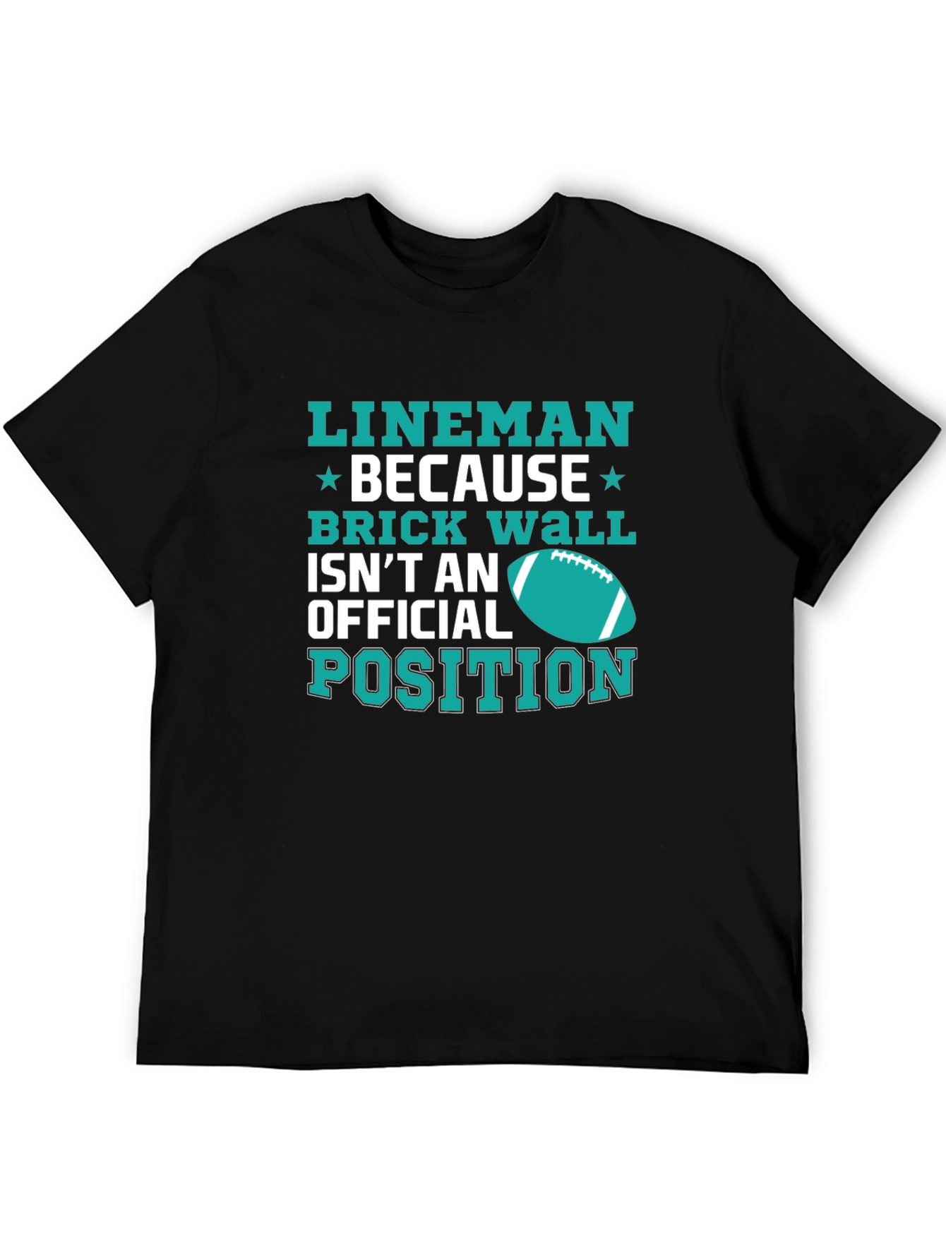 Lineman Brick Wall Football T-Shirt