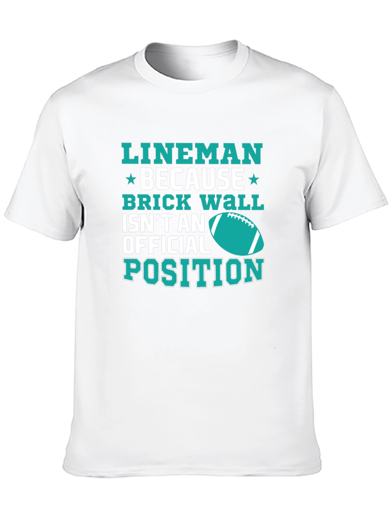 Lineman Brick Wall Football T-Shirt