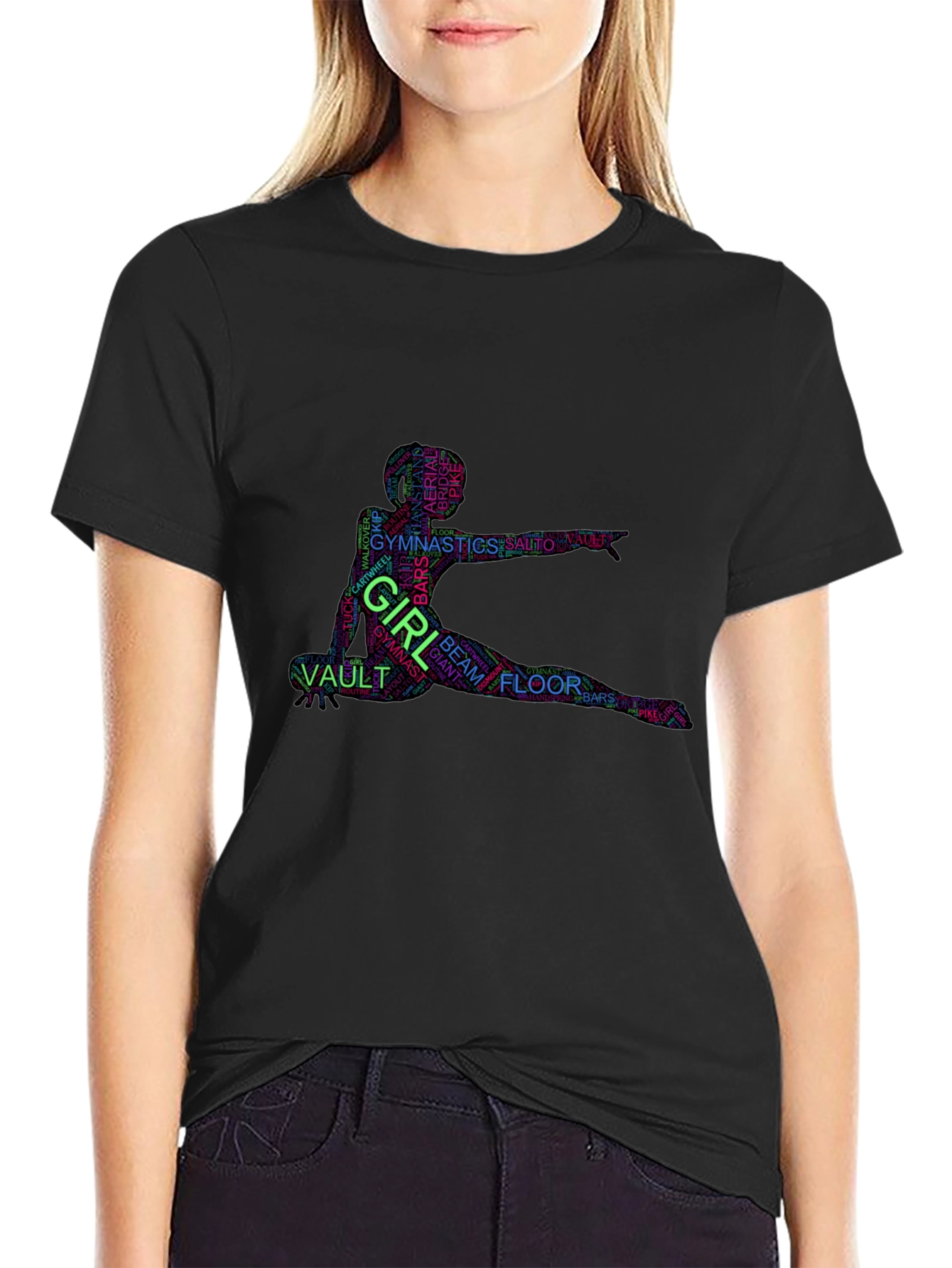 Gymnastics Girl Word Art T-Shirt