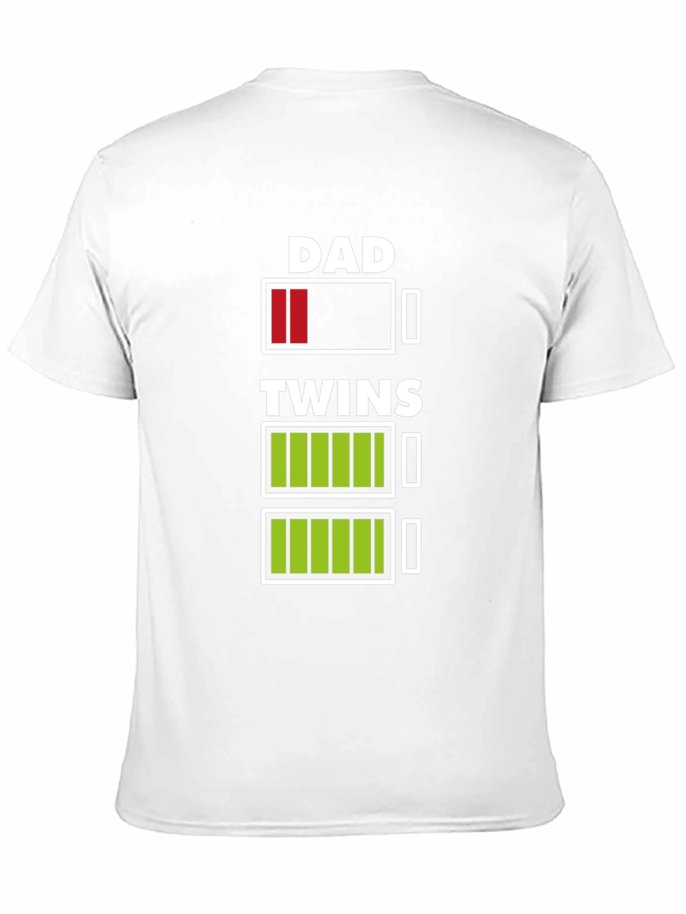 Dad of Twins Low Battery Graphic T-Shirt