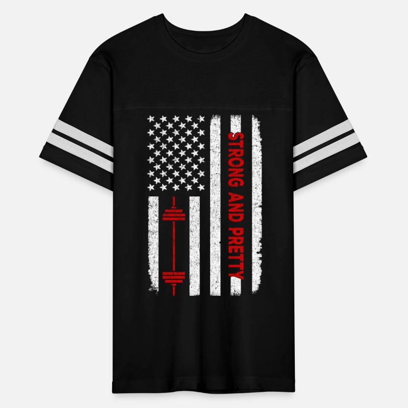 Vintage Strong and Pretty Fitness American Flag