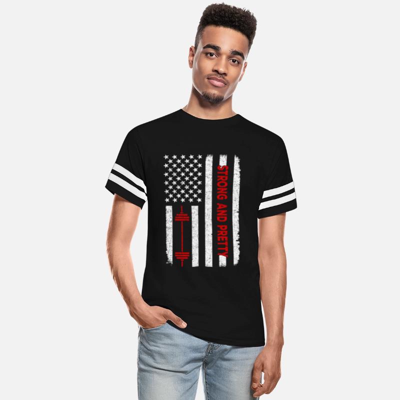 Vintage Strong and Pretty Fitness American Flag