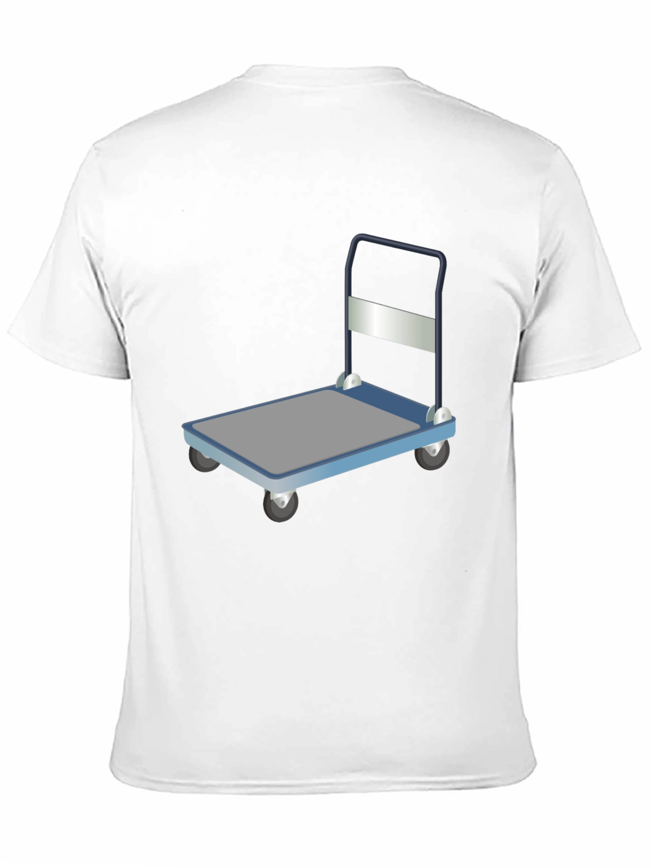 Novelty Black T-Shirt with Trolley Graphic