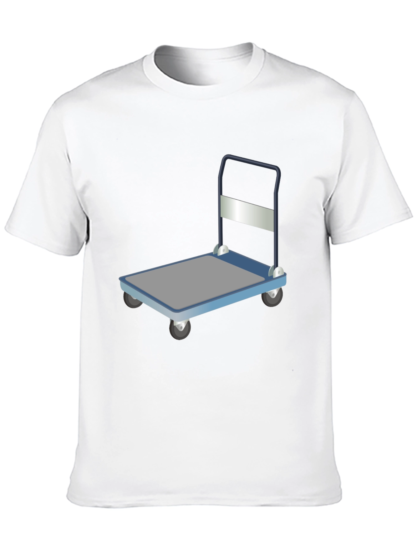 Novelty Black T-Shirt with Trolley Graphic