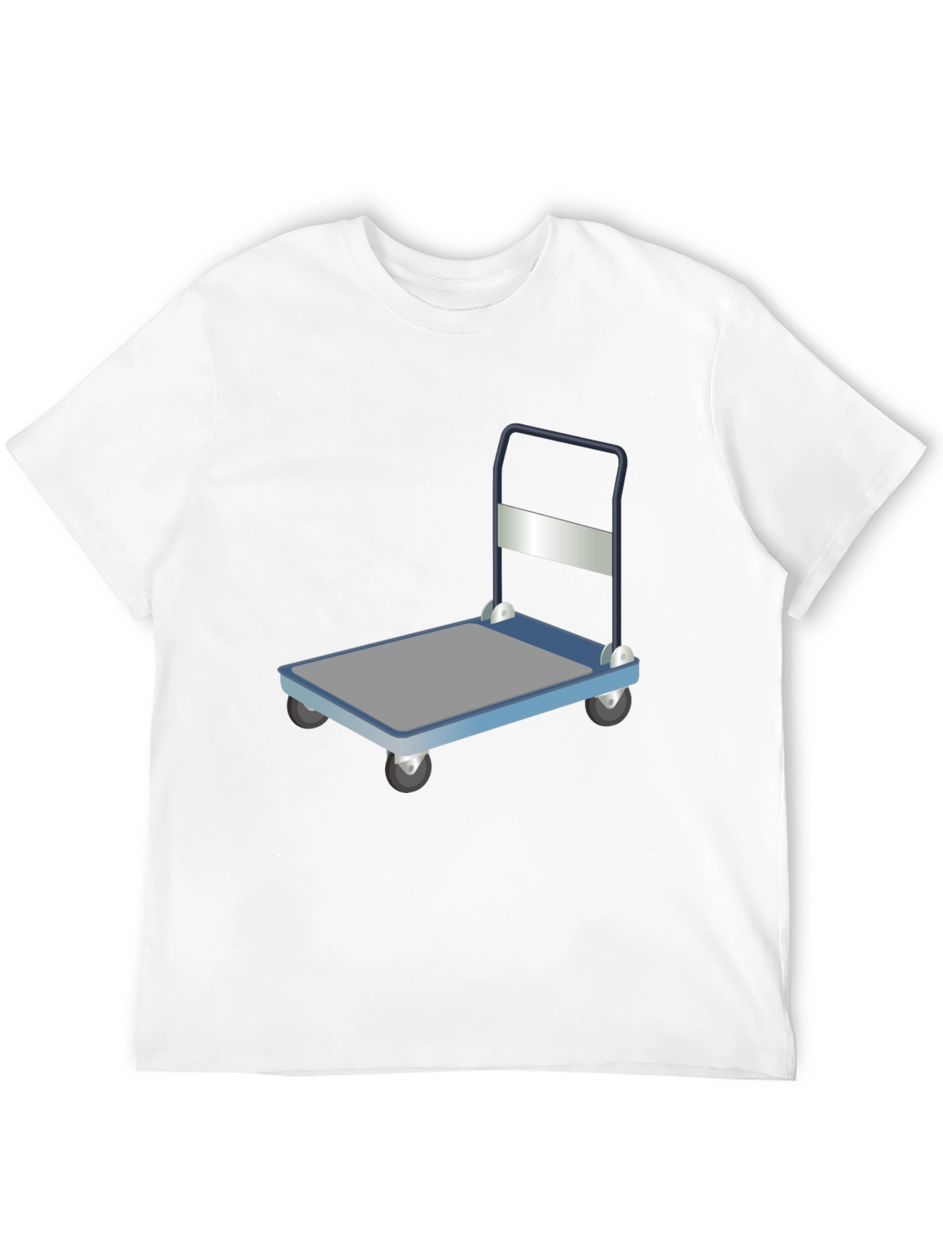 Novelty Black T-Shirt with Trolley Graphic