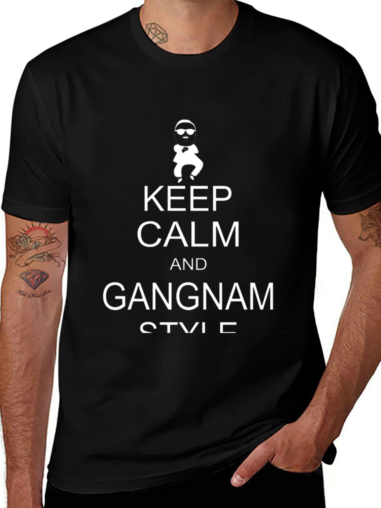Keep Calm Gangnam Style Black T-Shirt