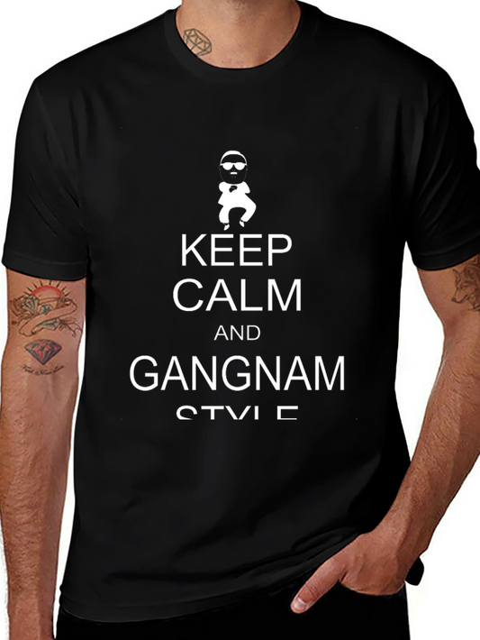 Keep Calm Gangnam Style Black T-Shirt