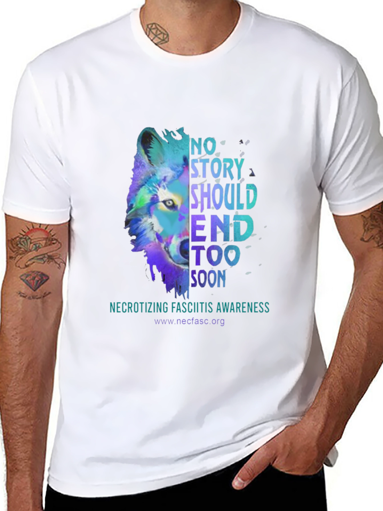 Awareness Graphic Tee - Necrotizing Fasciitis Wolf
