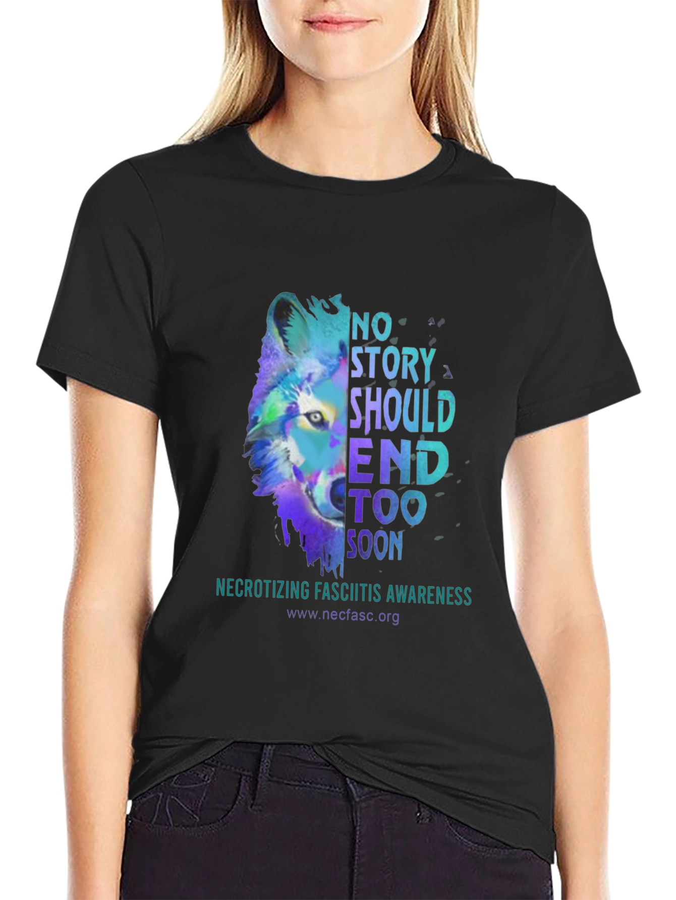 Awareness Graphic Tee - Necrotizing Fasciitis Wolf