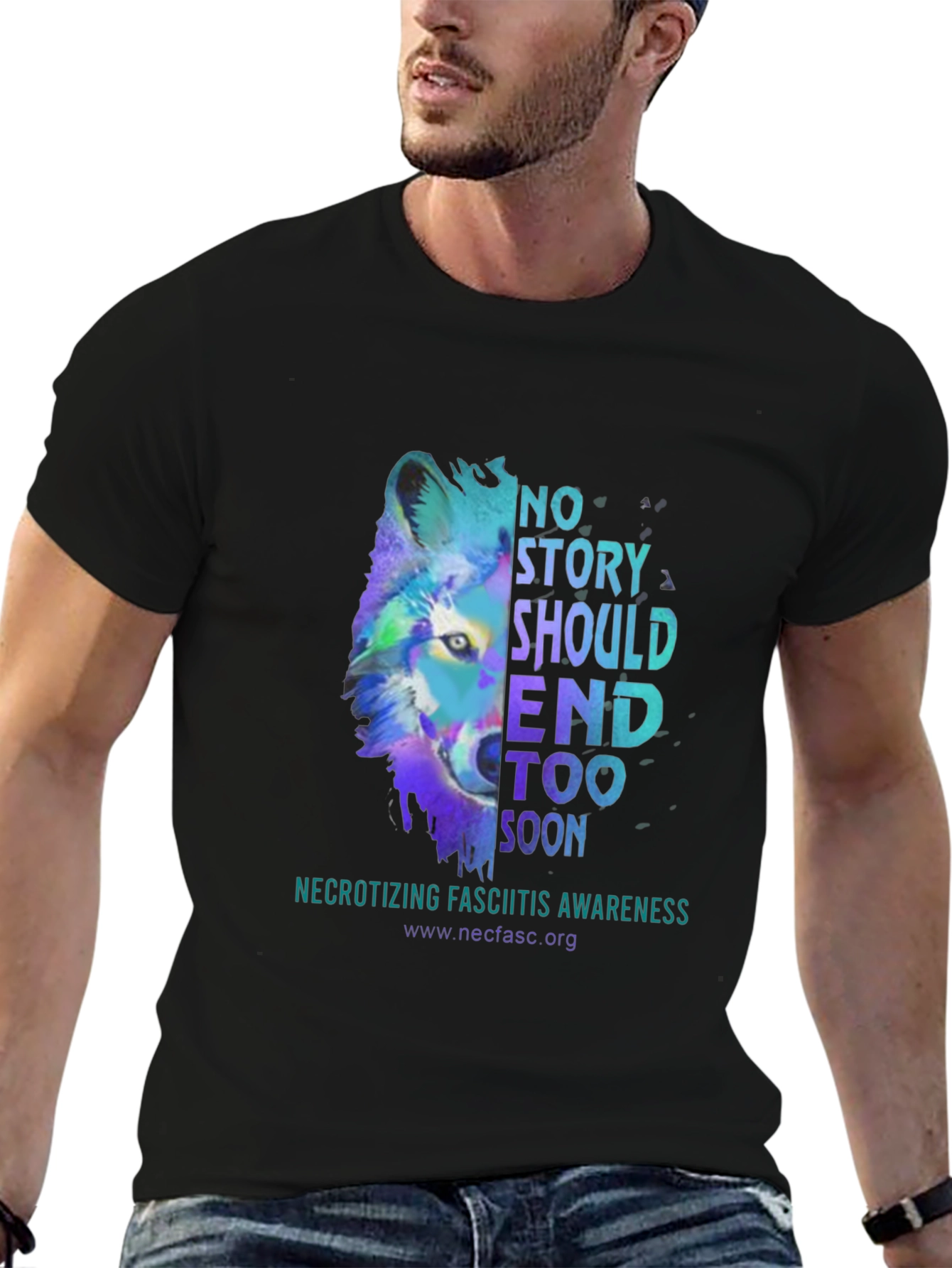 Awareness Graphic Tee - Necrotizing Fasciitis Wolf