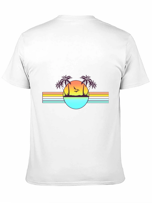 Retro Sunset Palm Tree Graphic Tee