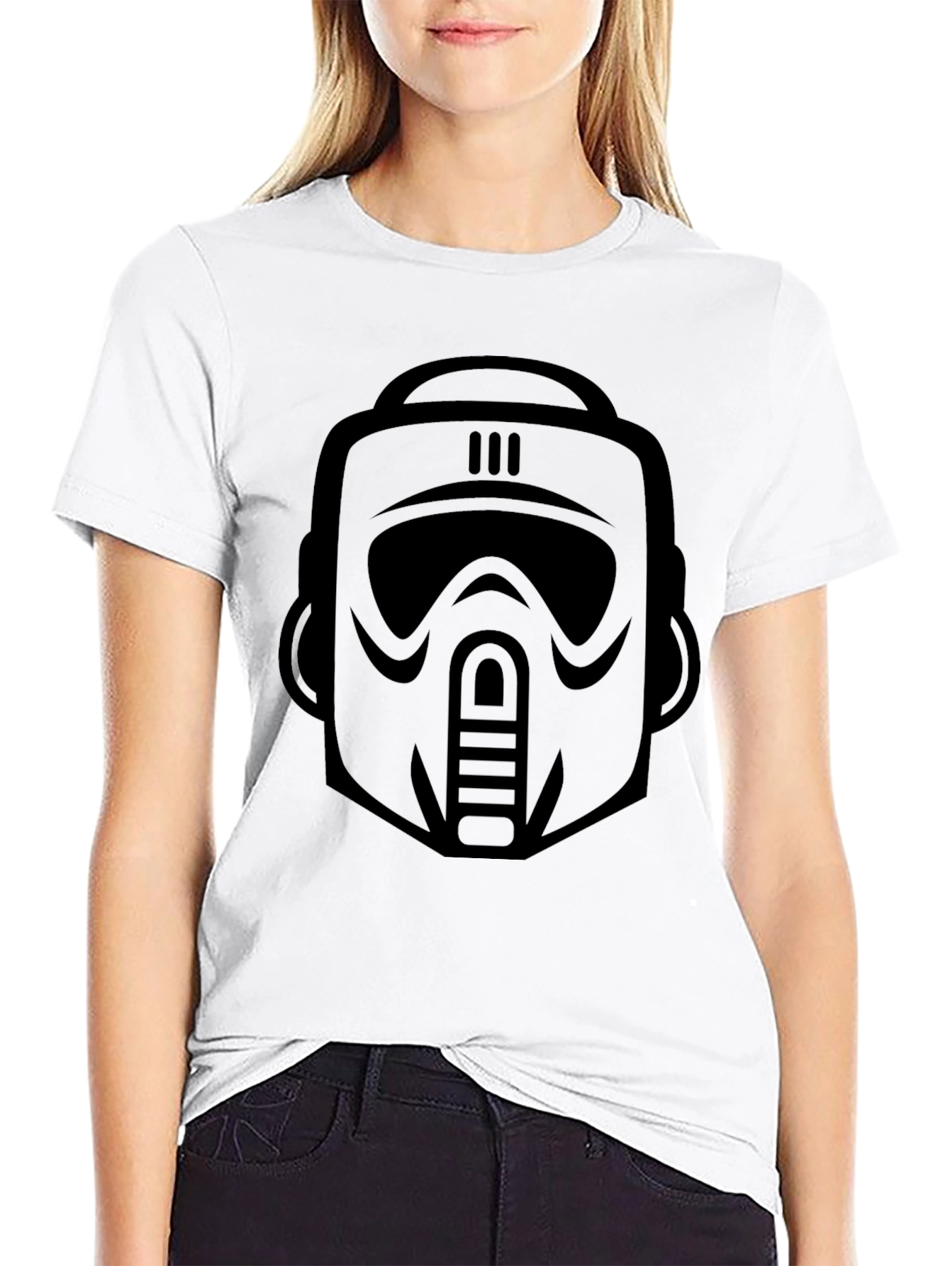 Sci-Fi Trooper Graphic Tee - Black Cotton Blend