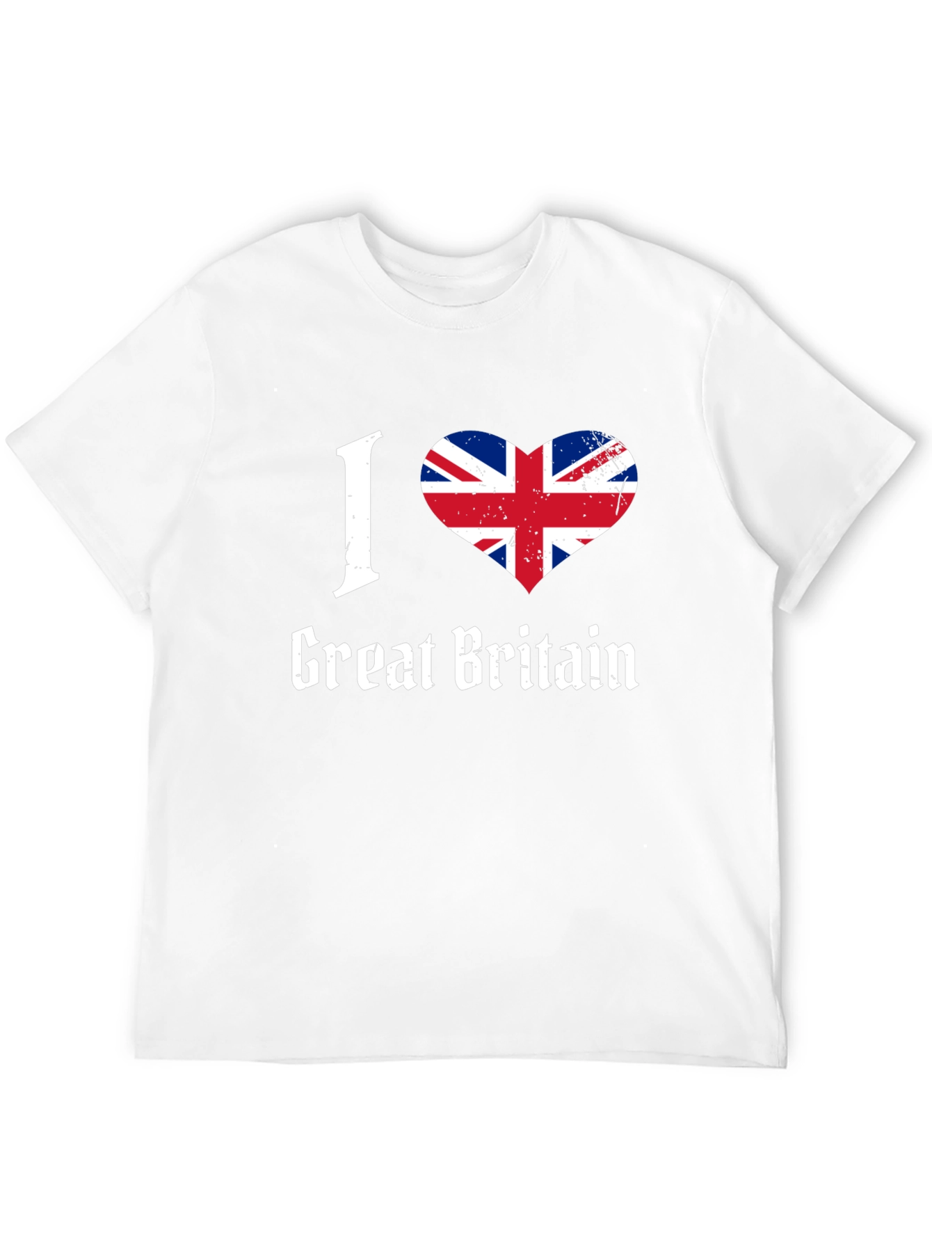 I Love Great Britain Flag Heart Graphic T-Shirt