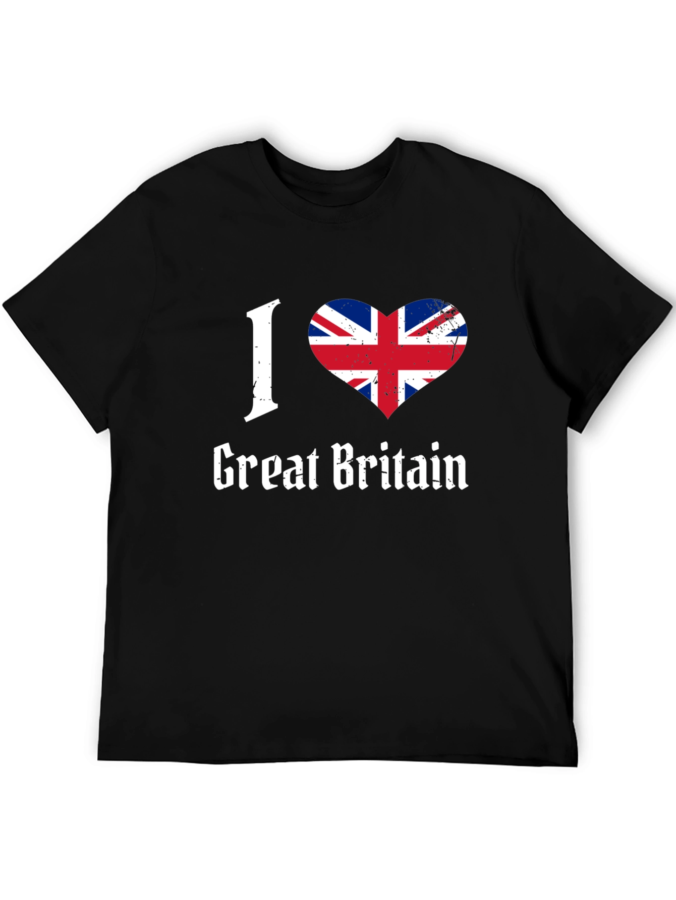I Love Great Britain Flag Heart Graphic T-Shirt