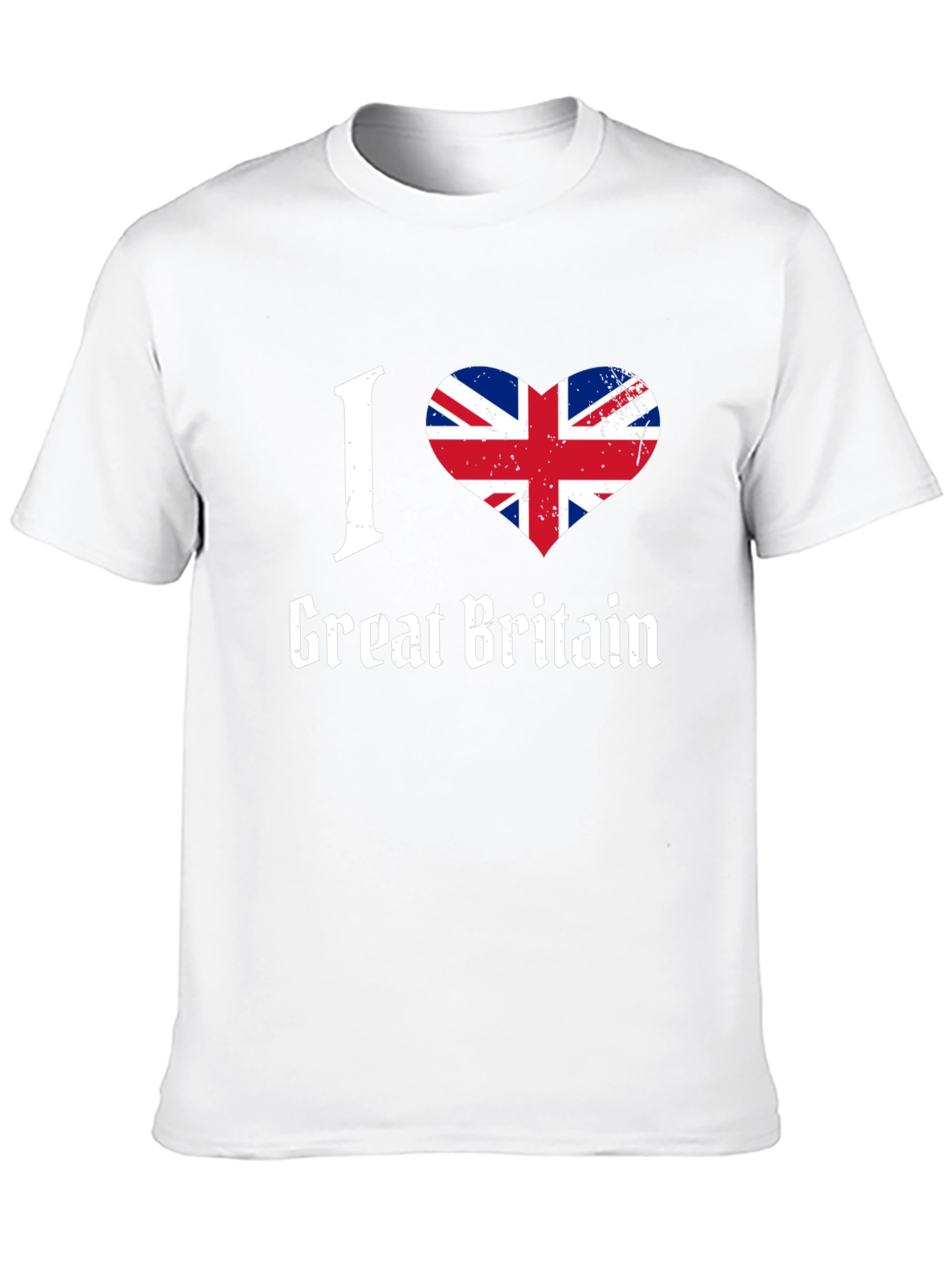 I Love Great Britain Flag Heart Graphic T-Shirt