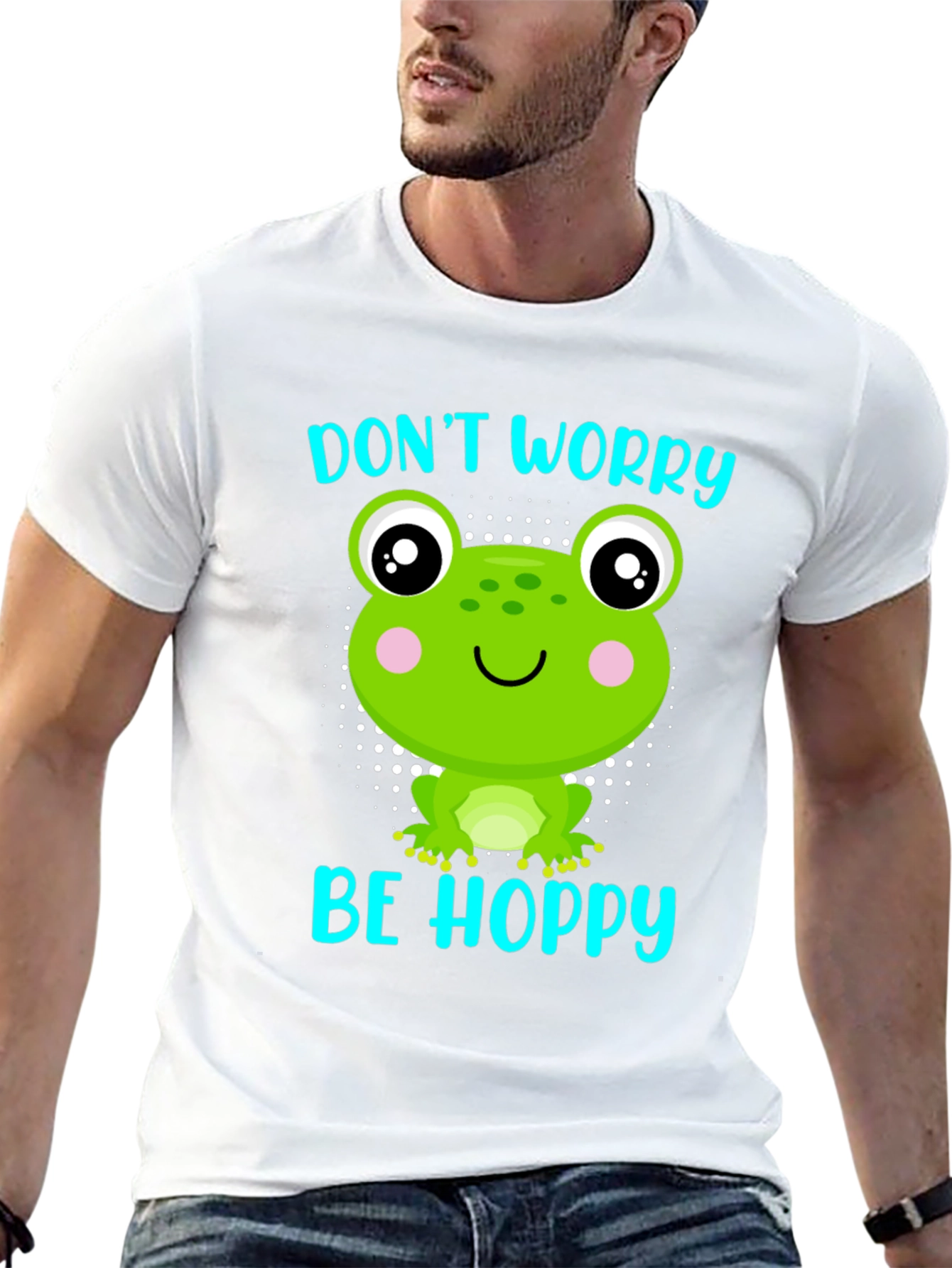 Dont Worry Be Hoppy Frog Graphic T-Shirt