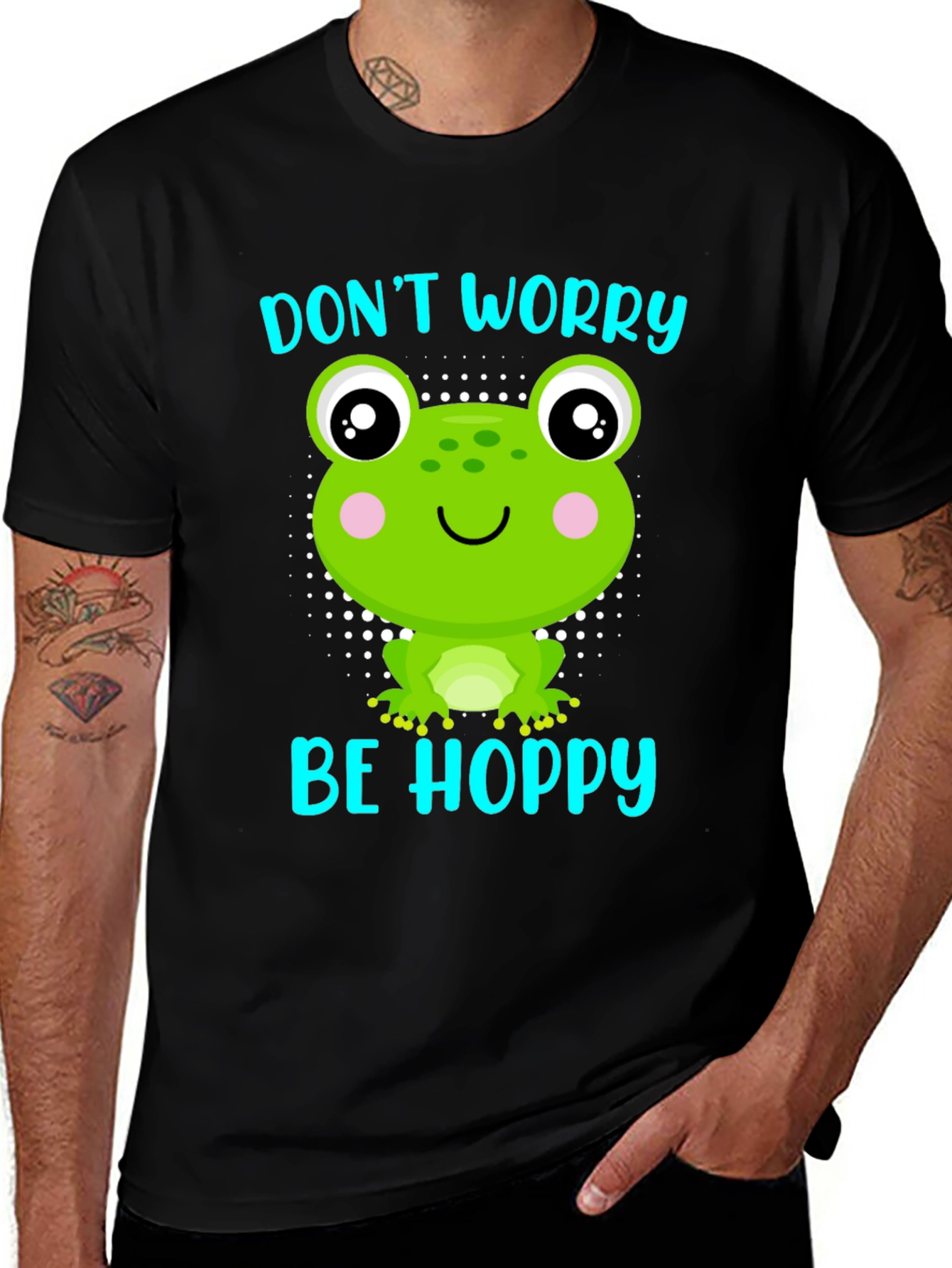 Dont Worry Be Hoppy Frog Graphic T-Shirt