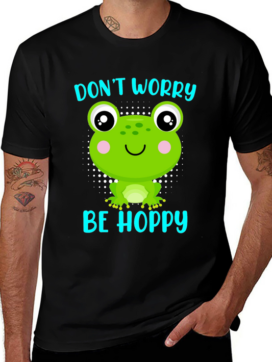 Dont Worry Be Hoppy Frog Graphic T-Shirt