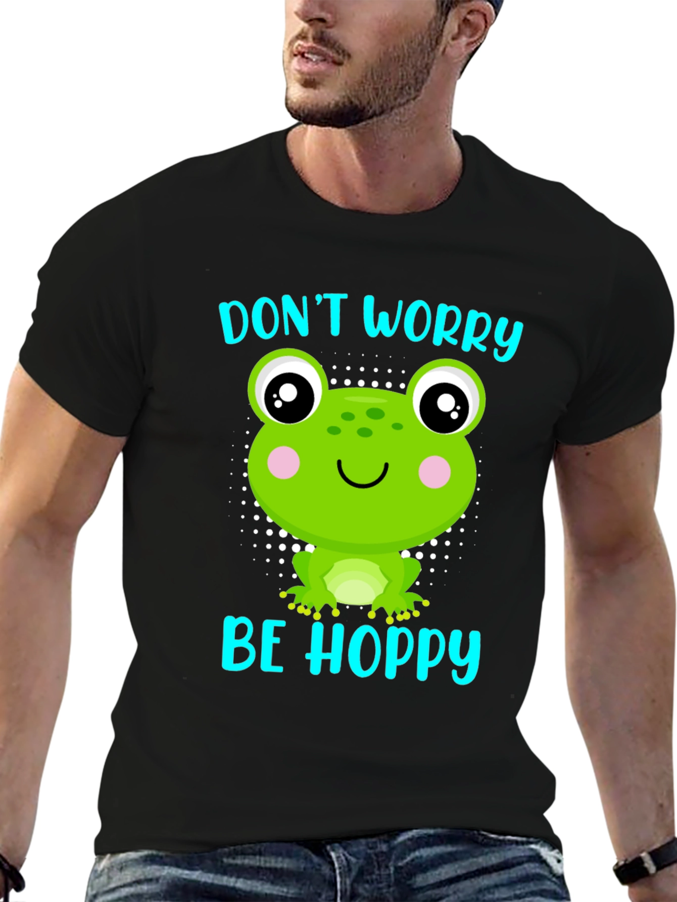 Dont Worry Be Hoppy Frog Graphic T-Shirt
