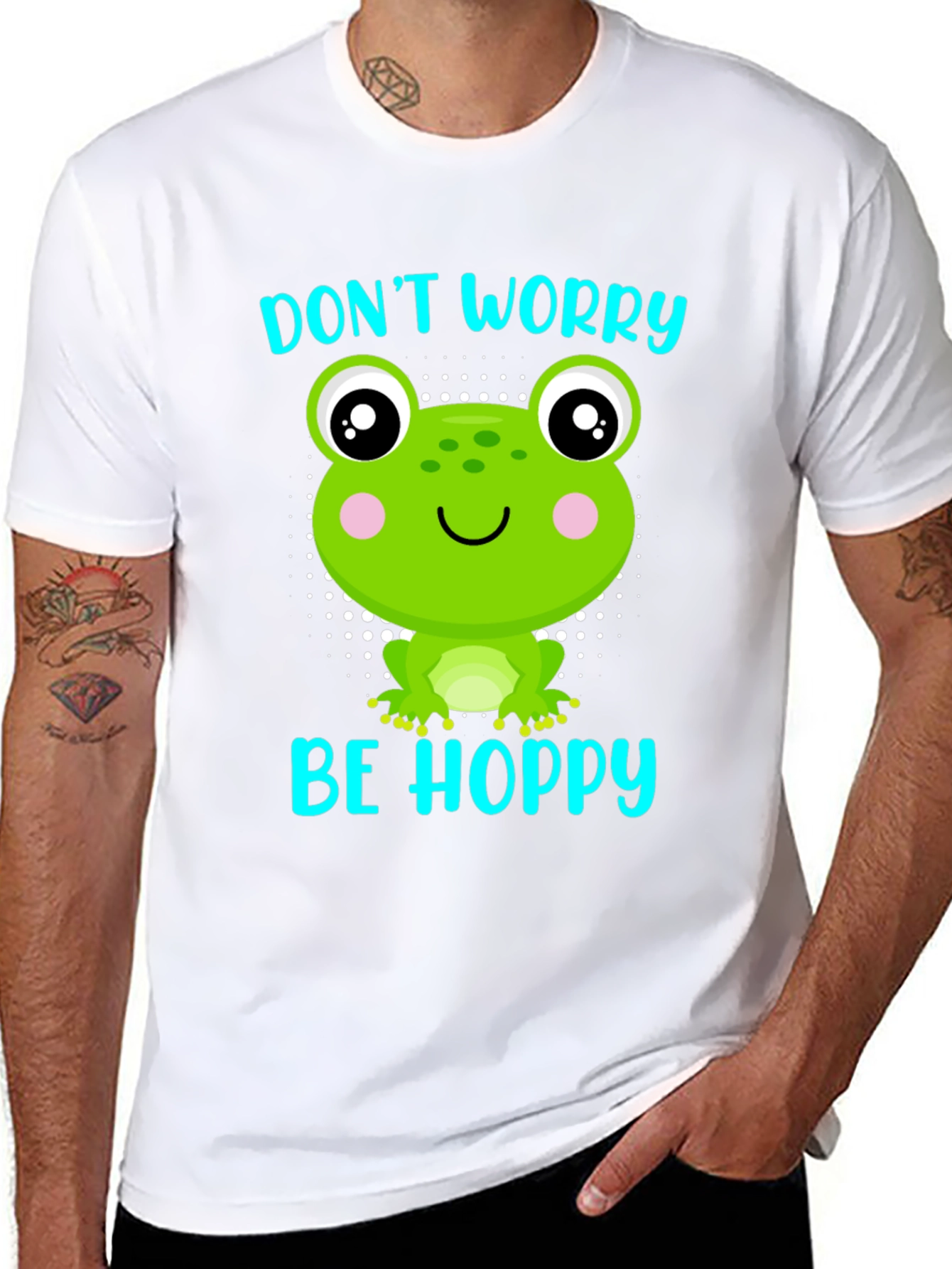 Dont Worry Be Hoppy Frog Graphic T-Shirt