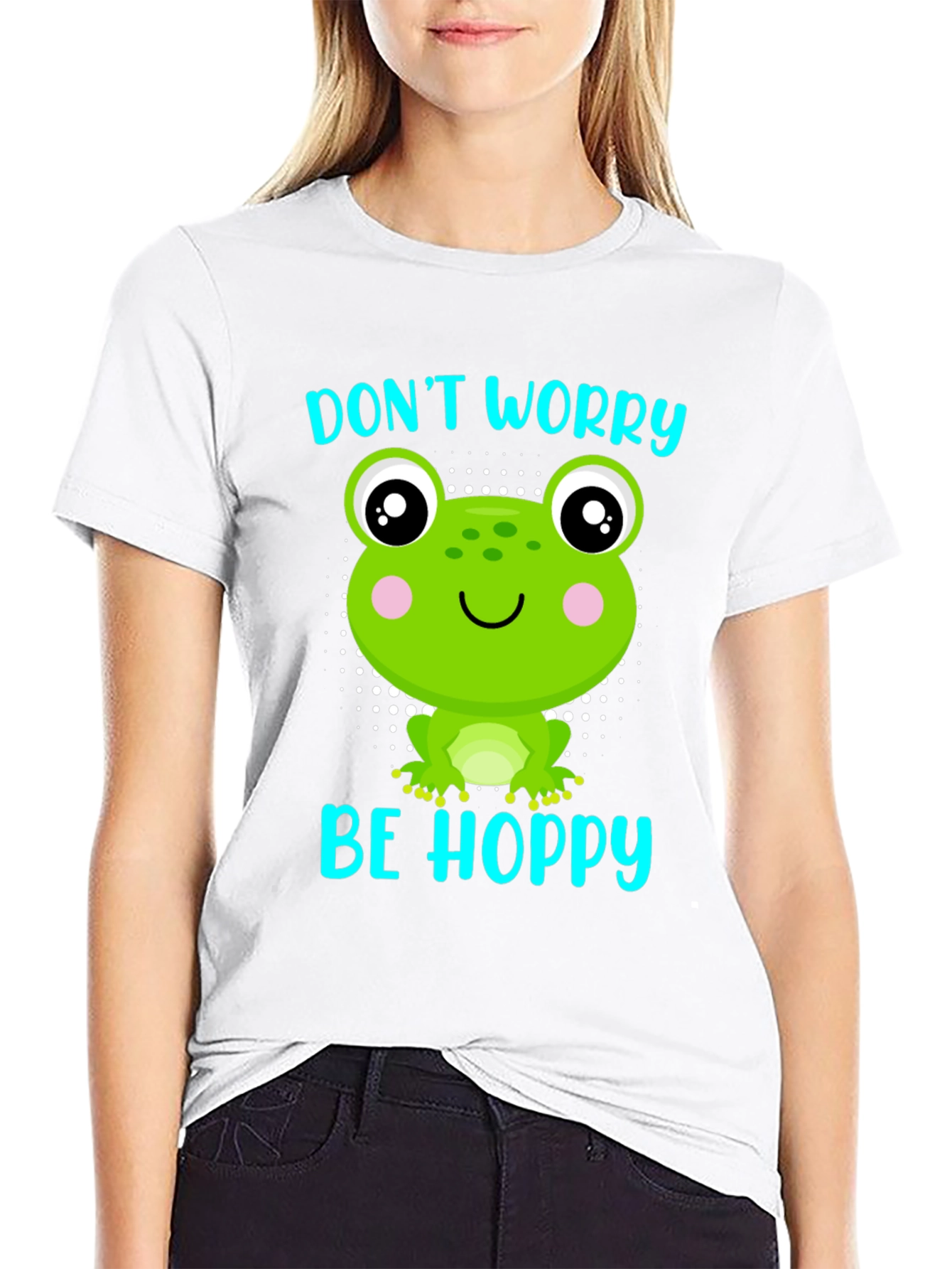 Dont Worry Be Hoppy Frog Graphic T-Shirt