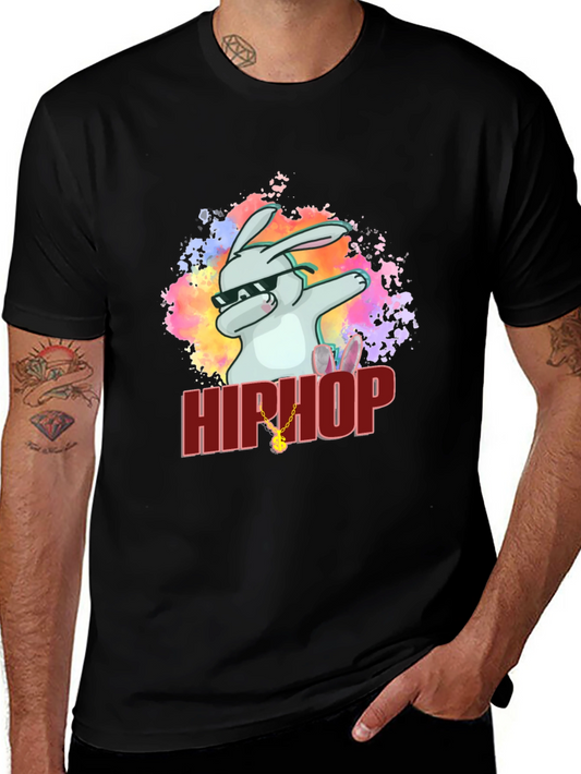 Hip Hop Rabbit Graphic T-Shirt - Cool & Trendy