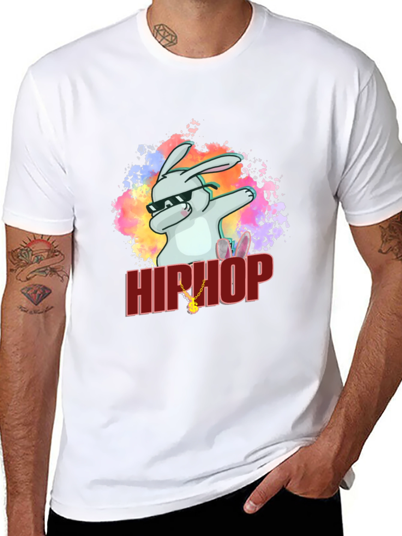 Hip Hop Rabbit Graphic T-Shirt - Cool & Trendy