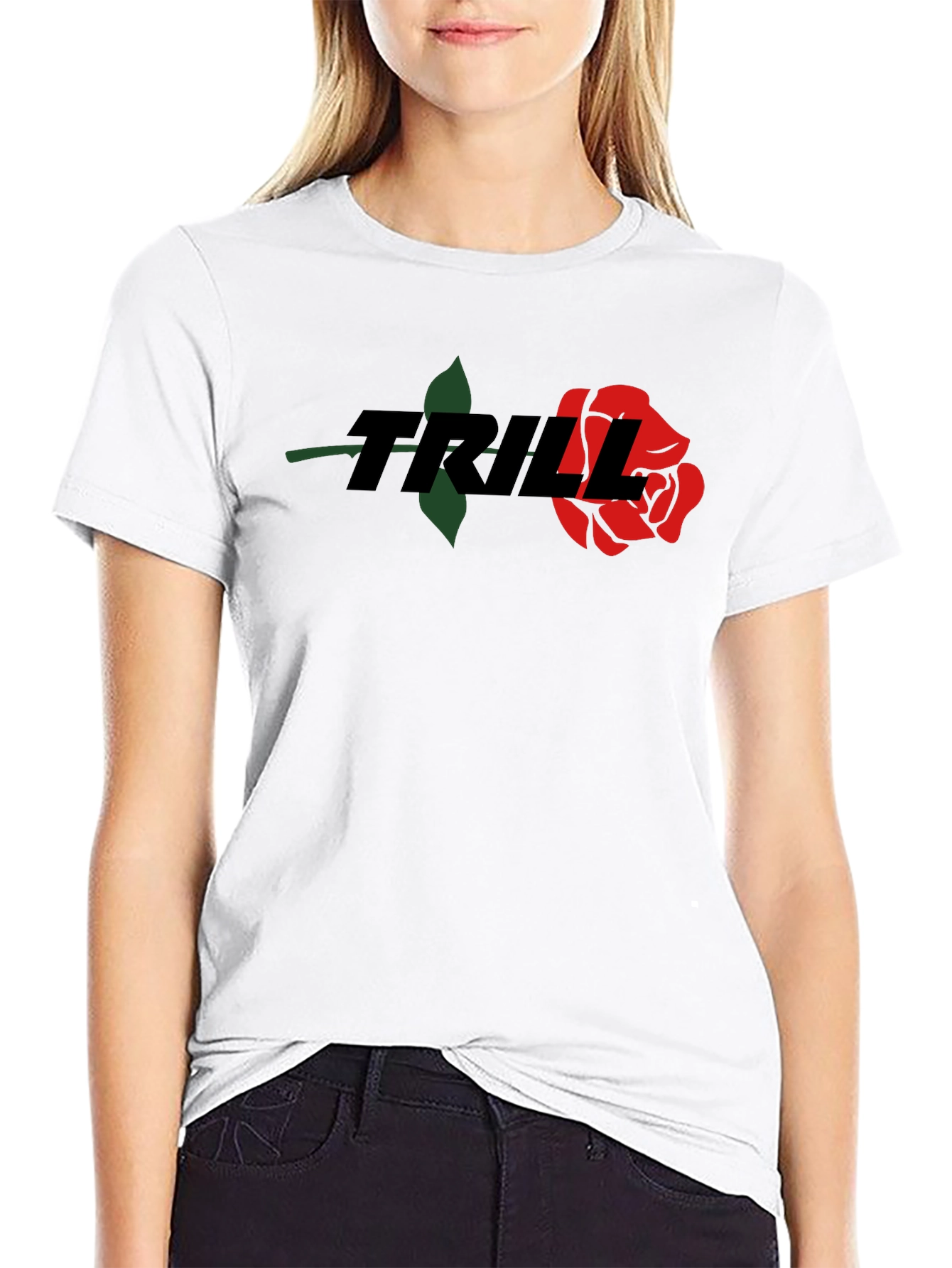 Trill Rose Graphic Tee - Stylish Casual Wear