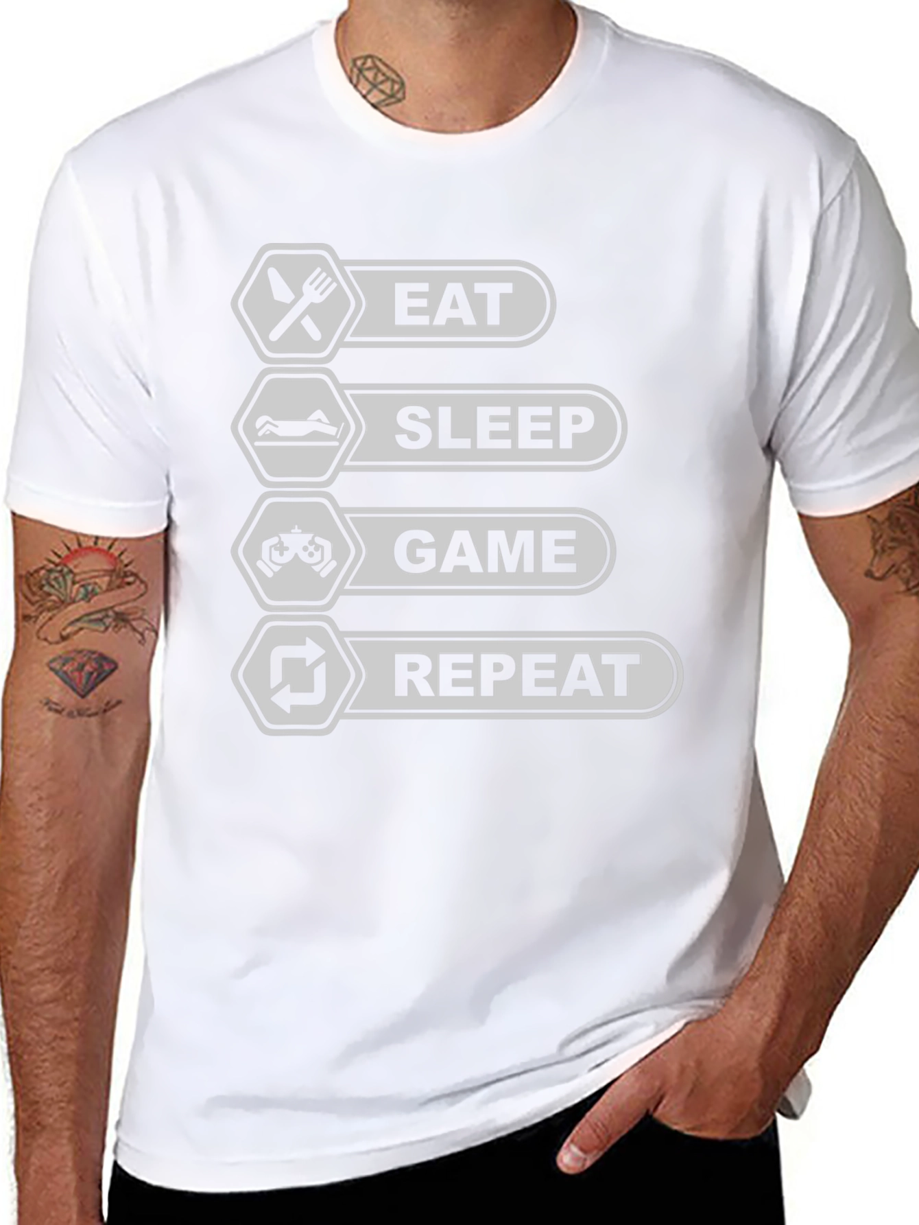 Eat Sleep Game Repeat T-Shirt - Gamer Life