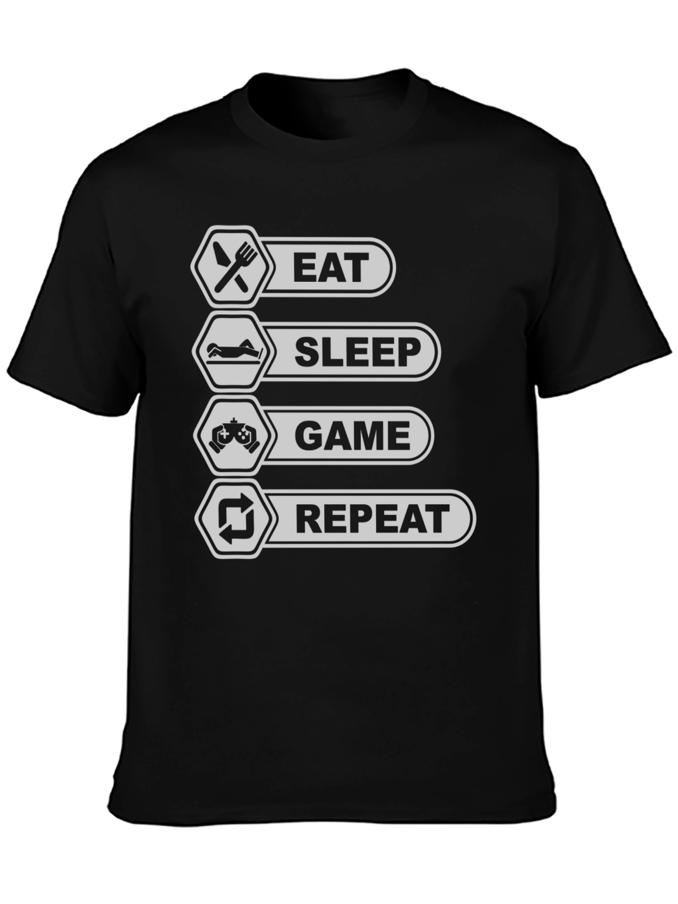 Eat Sleep Game Repeat T-Shirt - Gamer Life