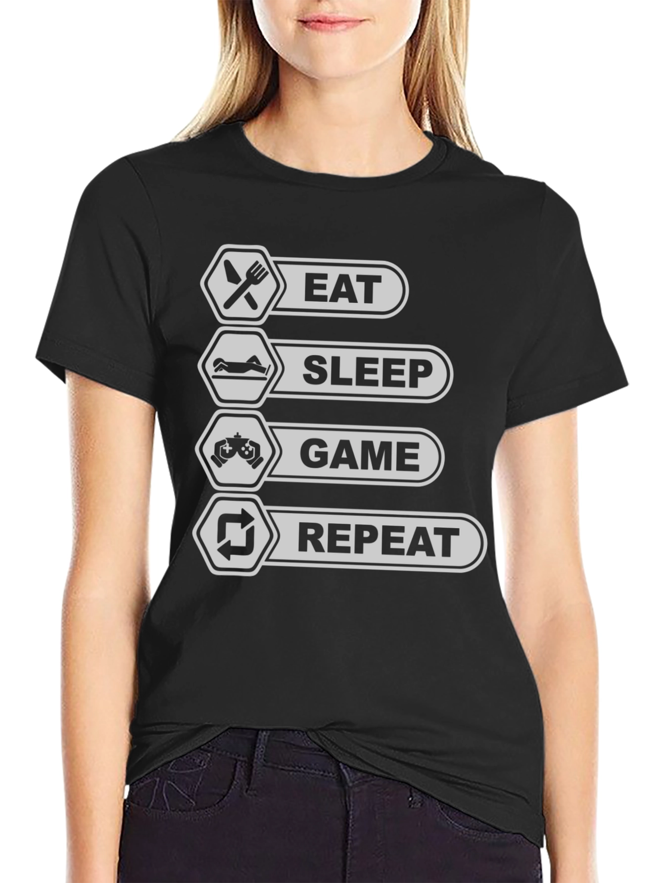 Eat Sleep Game Repeat T-Shirt - Gamer Life