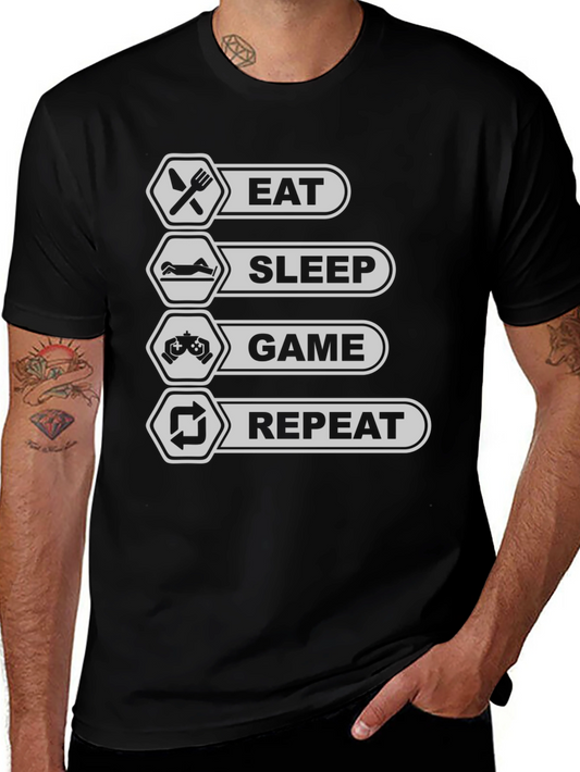 Eat Sleep Game Repeat T-Shirt - Gamer Life