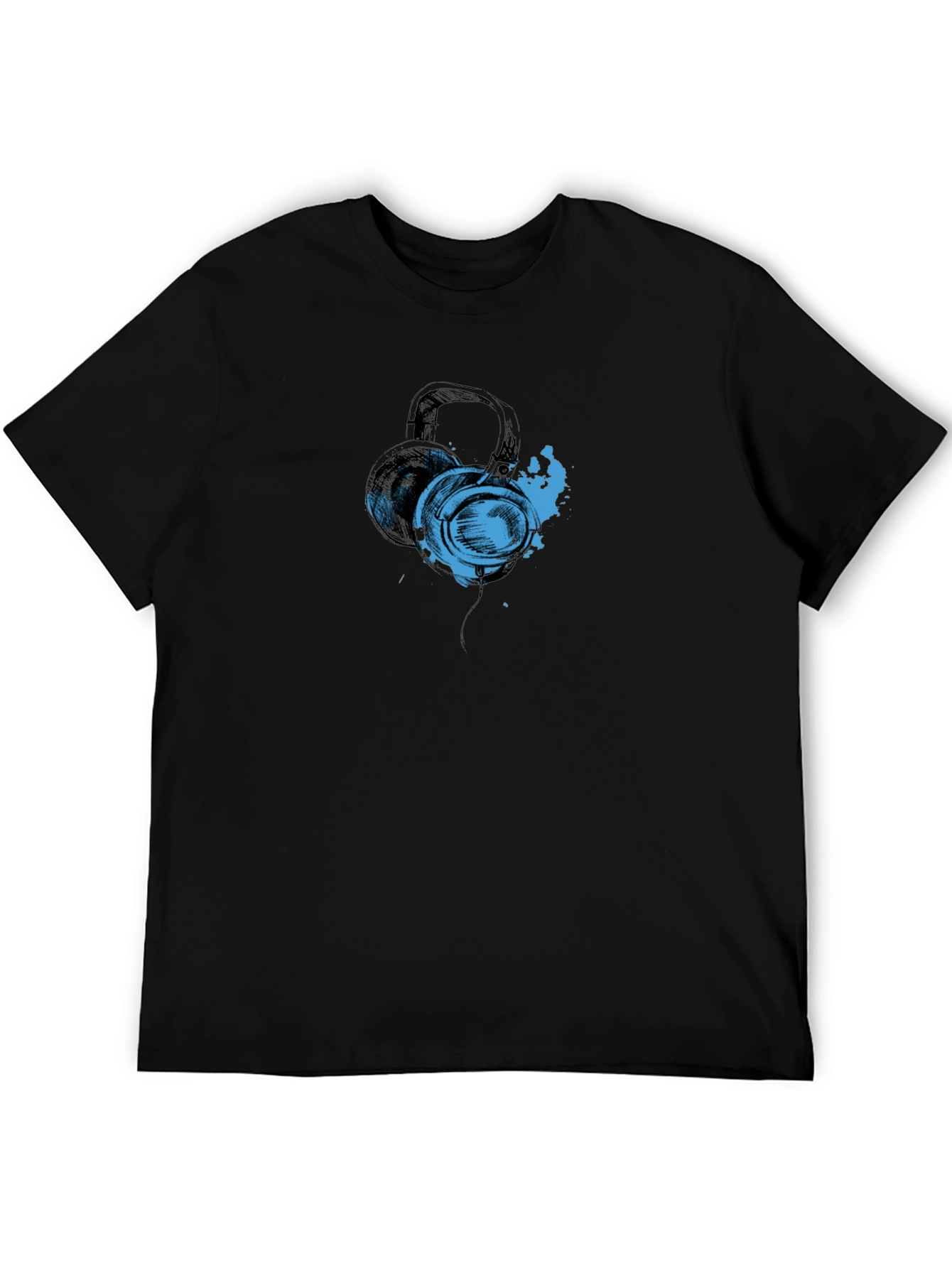 Headphones Graphic Black T-Shirt
