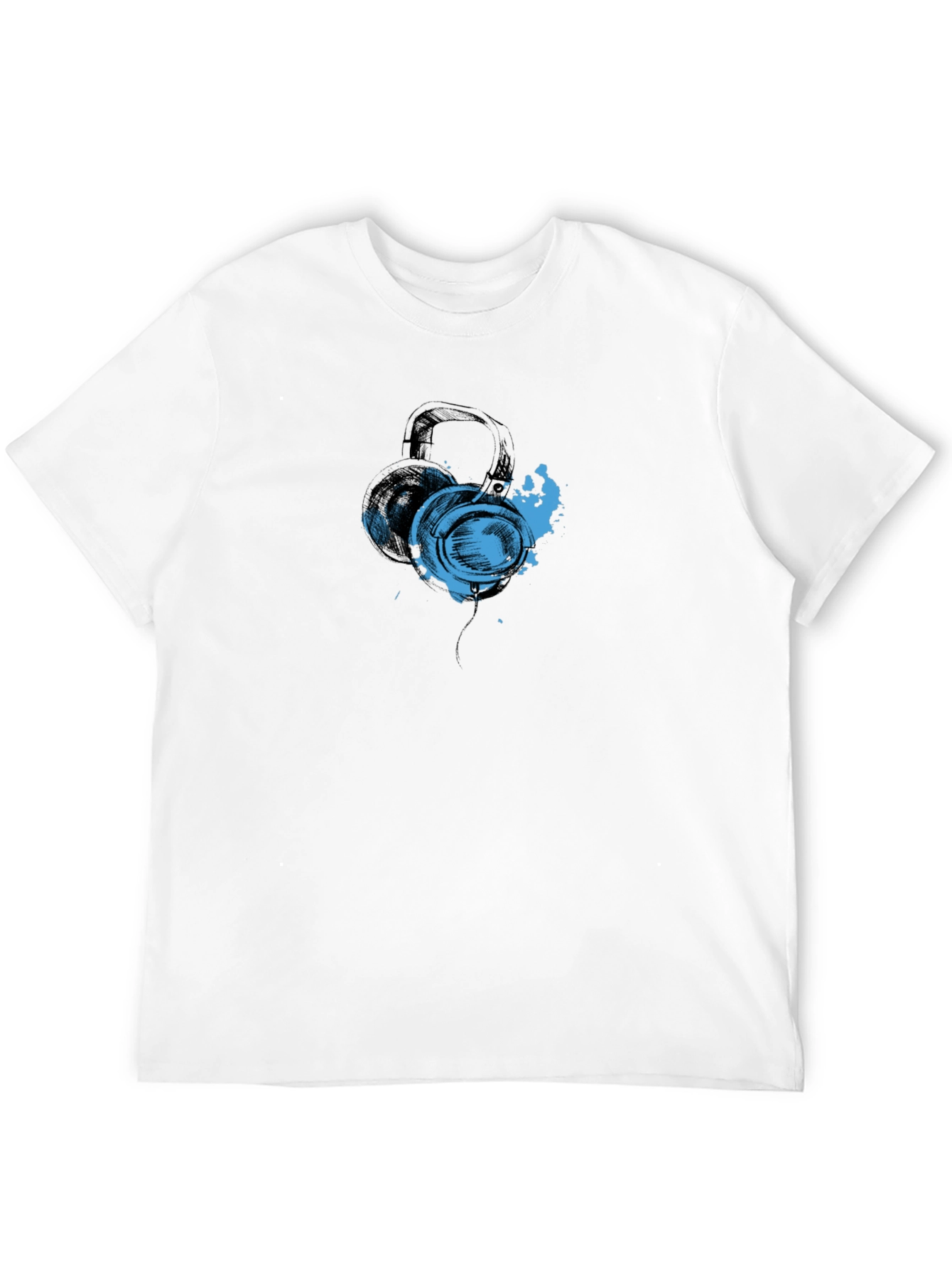 Headphones Graphic Black T-Shirt