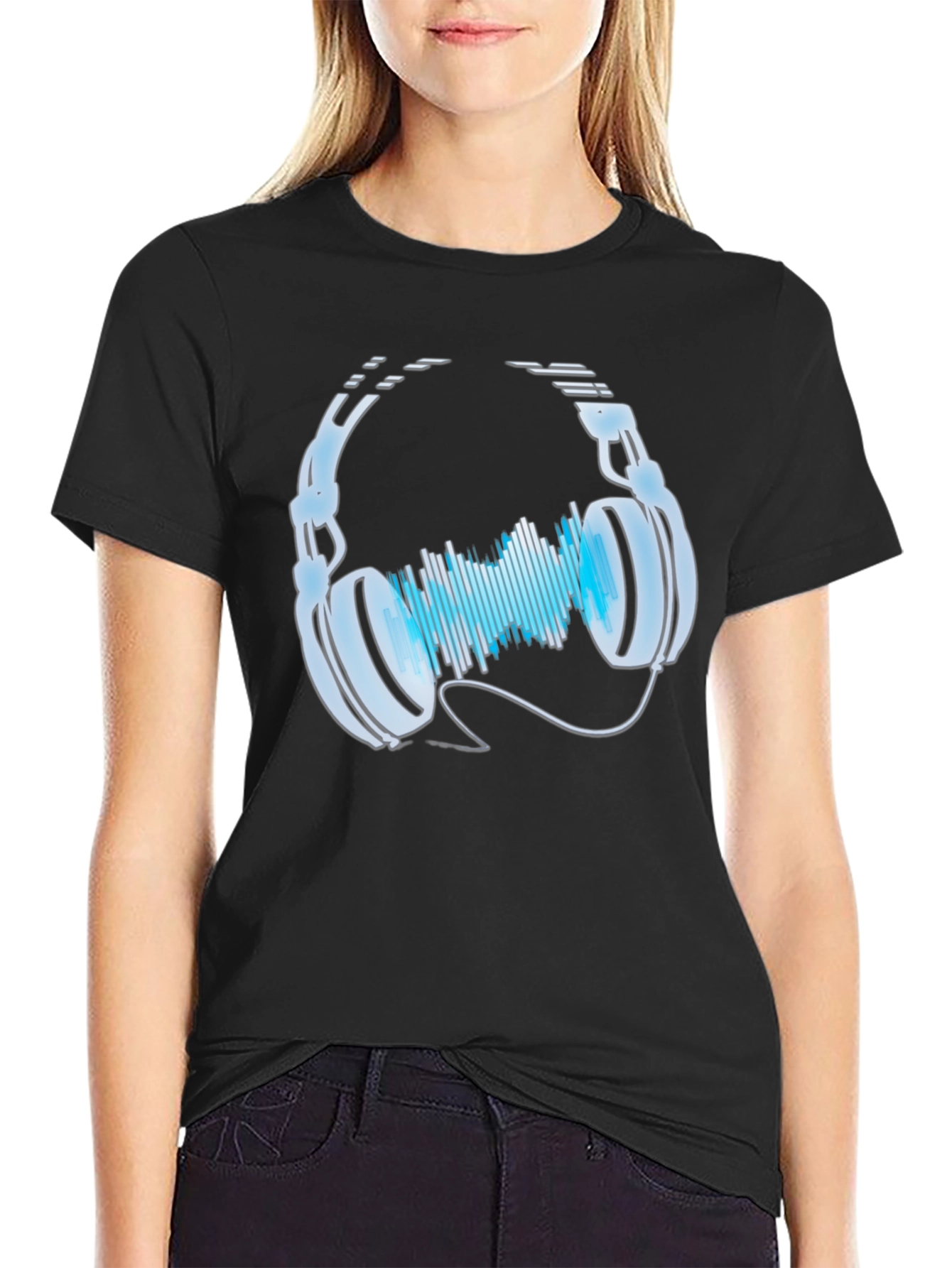 Headphones & Sound Wave Graphic Tee