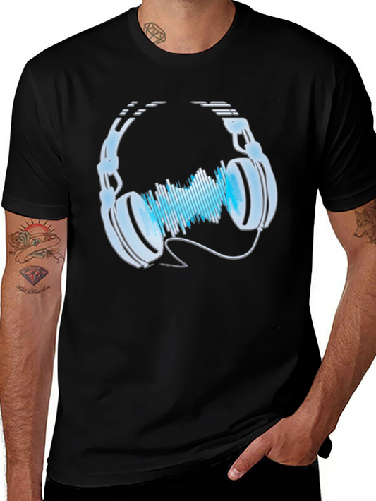 Headphones & Sound Wave Graphic Tee